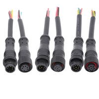 LED Wall Washer Lighting LED Wire Harness 5pin Power Signal Electric Plug M12 Metal Connector Male Female LED Lighting Wiring