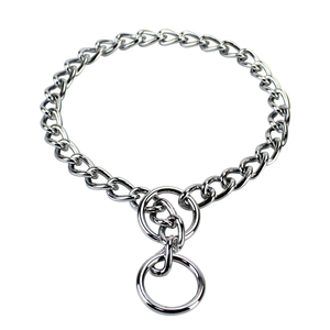Steel Nickel Plated <b>Chain</b> <b>Dog</b> <b>Collar</b> & Name Tag ID Tag Durable & Strong for Walks & Going Out - Product Image 1