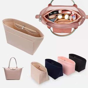 Eco-Friendly Portable Purse Organizer <strong>Insert</strong> for Handbags Tote Bags Double Tiers Felt Storage Compatibility 3 Sizes <strong>Wardrobe</strong> - Product Image 5