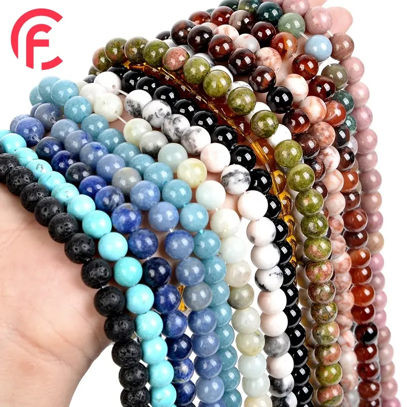 4-10 mm Natural Stone loose Beads DIY Bracelet Necklace for Jewelry Making Tiger Eye Amethyst Turquoise Agate Quartz Loose Beads