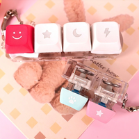 Porte-clés personnalisé en acrylique pour interrupteur de clavier avec logo DIY, impression UV, style dessin animé, capuchon de touche en alliage et relief de touche