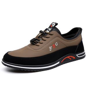 Chaussures de marche décontractées pour hommes, tige synthétique, doublure en mesh respirant, semelle extérieure en caoutchouc, couleur unie, logo brodé - Product Image 5