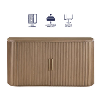 Buffet en chêne en bois massif de 60 ''de large, serveur de stockage, armoire console multifonctionnelle, conceptions d'armoire de séparation de salon Sunrise
