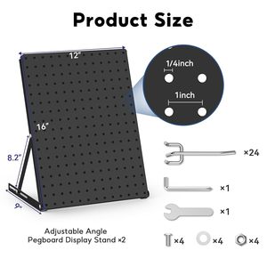 Metal Jewelry Storage Pegboard Display Rack Adjustable Necklace Hair Accessory Organizer Wall Mount Display <b>Stand</b> - Product Image 3