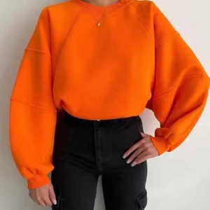 Sweat-shirt oversize pour femme de haute qualité, doublé en molleton et polaire, col montant, broderie et impression de logo personnalisés, épaules tombantes - Product Image 3