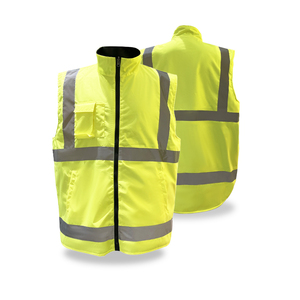 Vestes de travail à logo personnalisé, <span class=keywords><strong>haute</strong></span> <span class=keywords><strong>visibilité</strong></span>, doublées en polaire, imperméables, <span class=keywords><strong>sans</strong></span> manches, avec poche, pour l'hiver - Product Image 1