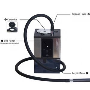 Narguilé électrique carré personnalisé lumière LED batterie écologique portable barre de voyage fumer Shisha Hookah sans charbon de bois Shisha - Product Image 4