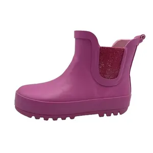 Kişiselleştirilmiş renk bebek boyutu kauçuk Wellington Boot ayak bileği Wellies yürüyor yağmur çizmeleri