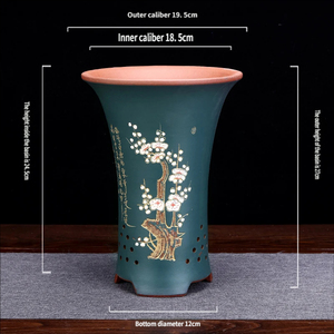 Grand <span class=keywords><strong>pot</strong></span> en argile violette Yixing peint, récipient spécial pour bonsaï, idéal pour la clivia et tous types de cymbidiums d'intérieur - Product Image 6