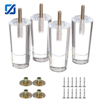 Pieds de meubles coniques modernes en acrylique transparent JIYUE JY-YKL01, installation facile pour tables à manger, tables basses, canapés et armoires – Vente en gros
