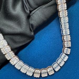 บาแกตต์และเพชรโมอิส925นิตสเตอร์ลิงเงินแท้โซ่เทนนิสหรูหราสำหรับมืออาชีพในราคาที่ดี - Product Image 2