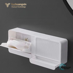 Boîte à savon murale avec couvercle rabattable, support de rangement en plastique, forme rectangulaire, design peu encombrant pour la salle de bain - Product Image 4