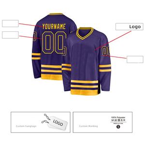 Nouveaux maillots de hockey brodés en sergé personnalisés OEM uniformes de hockey par sublimation maillot de hockey à redressement rapide - Product Image 3