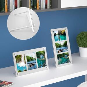 3 Openings 4x6 picture frames combination 3-in-1 wholesale frames Collage, triple white acrylic 4x6 frame - Product Image 2