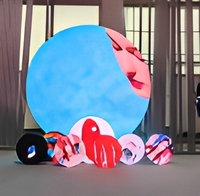 Panneaux LED Multifonctionnels pour Entreprises, Écran d'Affichage LED, Logo de Marque, Intérieur, P2.5, Double Face, Écran Circulaire de 0,5 Mètre