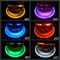 Sous-verre LED à détection de gravité en ABS, personnalisable avec couleurs et logos lumineux, idéal pour mariages et bars