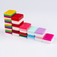 Jeu de tuiles de mahjong personnalisées minimalistes roses à 4 couches, vierges et gravées, en plastique non toxique, pour jeu de mahjong, usage universel