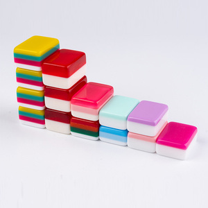 Jeu de tuiles de mahjong personnalisées minimalistes roses à 4 couches, vierges et gravées, en plastique non toxique, pour jeu de mahjong, usage universel - Product Image 6