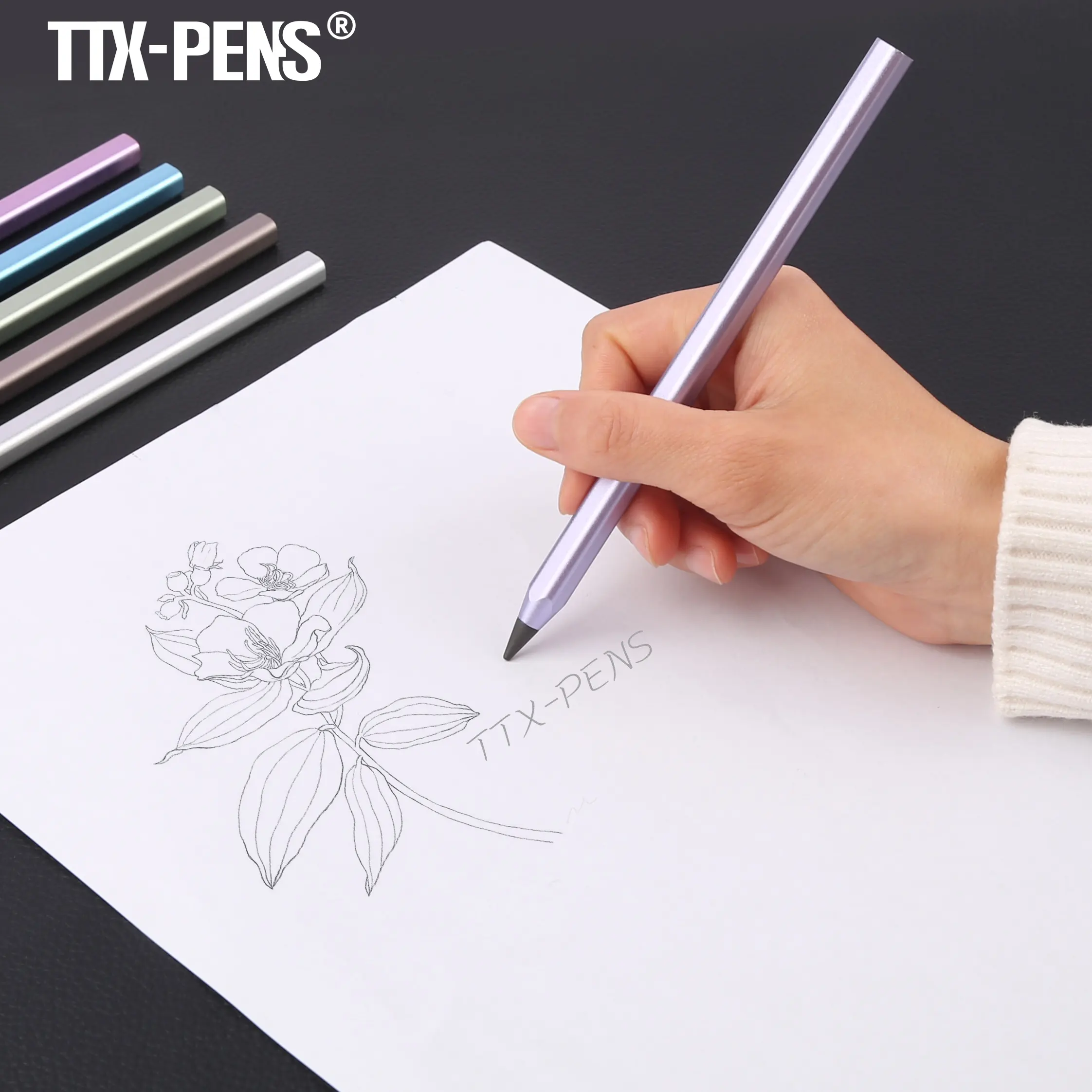 TTX Metal Creativity Stationery Kids Inkless Pencil Infinity Writing Pen Eternal Pencil