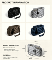 Sac de transport matelassé pour animaux de compagnie, léger, avec larges sangles de soutien pour chats et petits chiens, OEM ODM