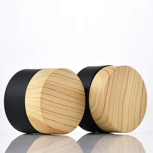 Wholesale <b>Large</b> Stock 20g 30g 50g 60g 100g Frosted Matte Black Round Glass Cream <b>Jar</b> Body Cream <b>Jar</b> with Wood Grain Cap - Product Image 2
