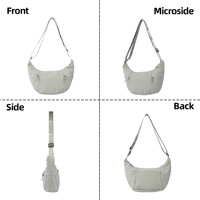 Vente en gros Grand sac à bandoulière en nylon en forme de croissant pour femmes Sac à bandoulière léger en forme de boulette de lune Hobo