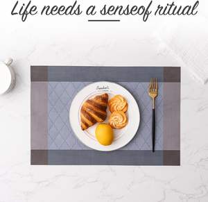 Tabletex Ensemble de sets de <span class=keywords><strong>table</strong></span> de luxe en PVC de haute qualité, sets de <span class=keywords><strong>table</strong></span> en <span class=keywords><strong>vinyle</strong></span> plastique tissé de qualité pour utilisation en restaurant - Product Image 4