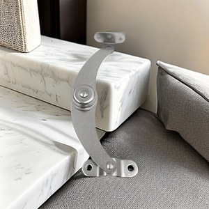 Tige de support pour porte d'armoire en acier laminé à froid, à poignée courbée en arc, avec système de positionnement Moon et fonction pliable - Product Image 1