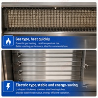 Rôtissoire à poulet électrique à 9 broches rotatives en acier inoxydable, à gaz, avec brûleur à commande indépendante