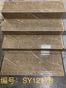 Foshan kaynağı 120x30cm merdiven ve oluk nosing kiremit ev adım ile raiser mermer desen tasarım merdiven kiremit