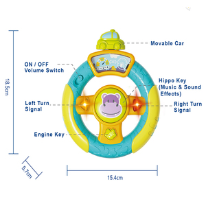 <span class=keywords><strong>Juguete</strong></span> de <span class=keywords><strong>volante</strong></span> de plástico para niños MILI, simulación de educación temprana con corbata de luces de música electrónica para coche de bebé - Product Image 2