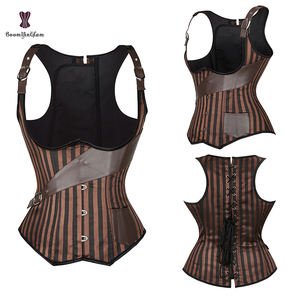 Costume de cosplay de <span class=keywords><strong>pirate</strong></span> pour femmes grande taille S-6XL, robe steampunk, veste en cuir, corset <span class=keywords><strong>bustier</strong></span> avec poche - Product Image 6