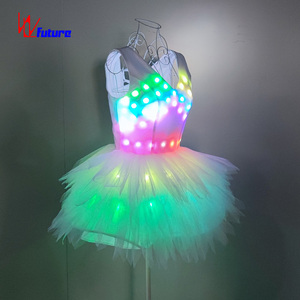 FUTURE lumière LED lumineuse vêtements de danse exotiques Pole Dancewear Lingerie <span class=keywords><strong>Sexy</strong></span> Stripper tenues filles robe de soirée de - Product Image 4