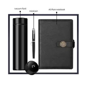 Corporate Gifts Promotional Gift Temperature Display, Vacuum Insulated Water Bottle Notebook And Pen Set Customized Logo