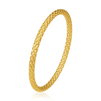 Bracelets Joncs Ronds Creux en Acier Inoxydable Plaqué Or pour Femmes - Bijoux de Mode en Gros