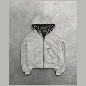 <span class=keywords><strong>Felpa</strong></span> con Cappuccio Invernale da Uomo in Pile Traspirante, Reversibile con Stampa <span class=keywords><strong>Leopardata</strong></span> e Cerniera, Vestibilità Ampia - Product Image 5