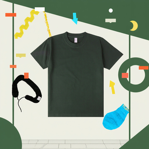 Camiseta de Manga Corta para Hombre, Nueva Colección 2025, Tejido Ecológico de 200g, Diseño Liso, Poliéster/Algodón, Estilo Juvenil Universitario - Product Image 3