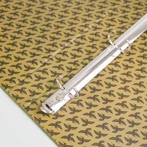 Porte-documents en tissu de lin personnalisé avec anneaux métalliques, classeur de luxe en lin avec mécanisme de reliure métallique - Product Image 4