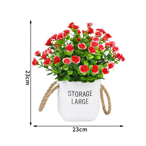 Maceta Decorativa con Rosas Artificiales, Maceta Grande para Decoración del Hogar o Escritorio, Bonsái de Flores Artificiales - Product Image 5