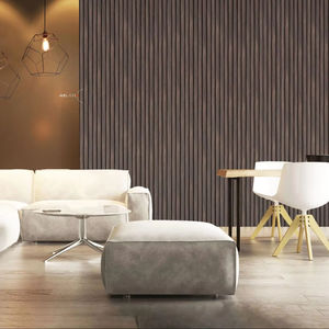 Panneaux muraux modernes en grain de bois Garniture 3D WPC Latte intérieure noire étanche à l'eau pour salle de sport et maisons en bois - Product Image 1