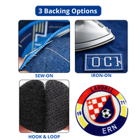 Écussons thermocollants en tissu floqué pour badges de football, pour vêtements d'équipe, uniformes sportifs et sacs (vente en gros)