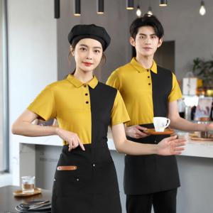 Uniforme de Camarero para Hotel y Restaurante, Diseño Nuevo de Verano 2024, Logotipo Personalizado, Unisex, Bordado, Poliéster/Algodón, Parte Superior + Pantalones - Product Image 1
