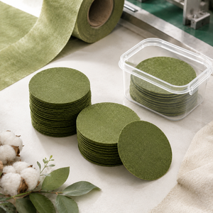 Y592 Lingette sèche en coton de fibres végétales biodégradables, apaisante et antibactérienne, à base de fibres d'algues vertes naturelles, pour soins des peaux sensibles - Product Image 3