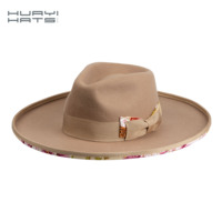 Huayihats Mode personnalisée 100% laine crayon bord chapeaux large bord femmes Fedora chapeaux