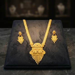 Wholesale Fashion 14K 18K 24K Micro Gold Long Necklaces, Traditional Design Necklaces, Brass Micro Gold Forming Long Jewelry Set - Product Image 5