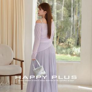 Falda Maxi Plisada de Cintura Alta Runqi, Talla Grande, Color Morado Soñador, de Chifón, para Mujer, Informal, para Vacaciones - Product Image 3