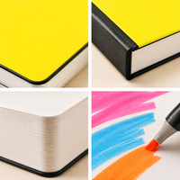 Professionelles Anpassbares Logo Gelbes Kunstnotizbuch Dickes Säurefreies Aquarellpapier-Block für Künstler-Zeichenbuch