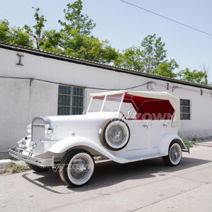 Vehículo Eléctrico Clásico Retro para Desfiles, Carrocería Blanca, Toldo Bicolor, para Carnavales al Aire Libre, Ferias Callejeras, Servicio de Exhibición de Fotos - Product Image 5