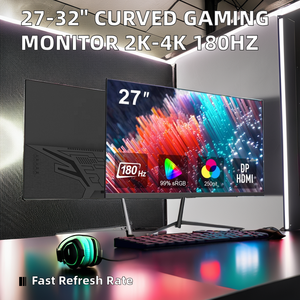 Moniteur de jeu grand format 22/24/27/32 pouces incurvé, sans cadre, avec audio intégré, écran LCD 165 Hz, vente en gros directe usine - Product Image 3