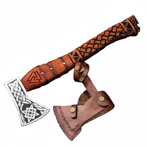 ปลอกหนังเหล็กดามัสกัสทำมือออกแบบได้ตามต้องการใช้สำหรับการต่อสู้เกรดอุตสาหกรรมปลอกหนังตกแต่งขนาด20นิ้วทำจากไม้แกะสลัก - Product Image 1